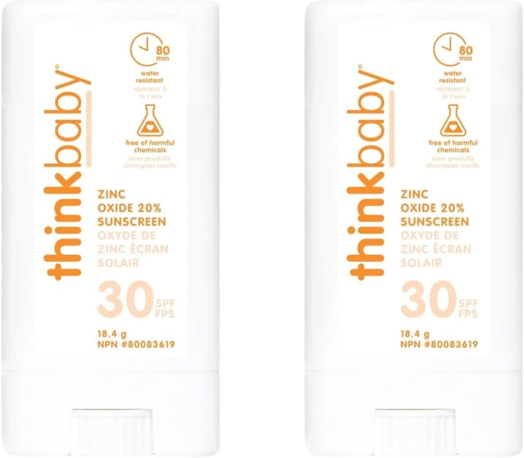 Bâtonnets de crème solaire minérale FPS 30 (Thinkbaby, lot de 2)