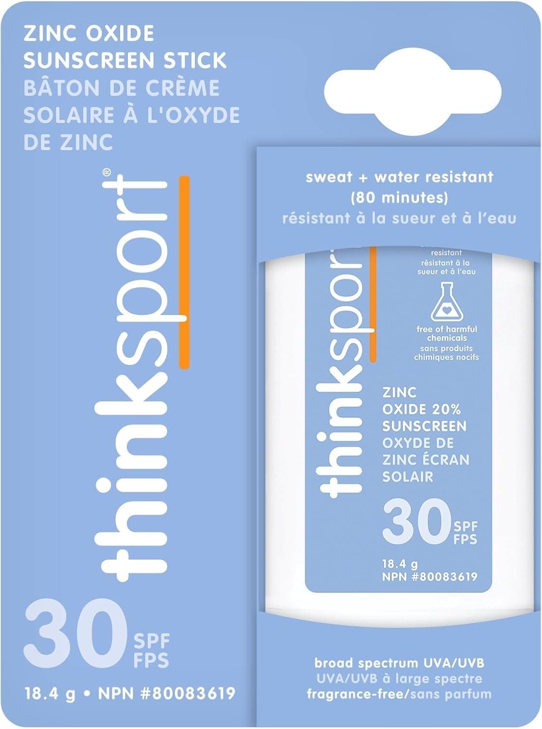 Bâton de crème solaire minérale FPS 50 (Thinksport)